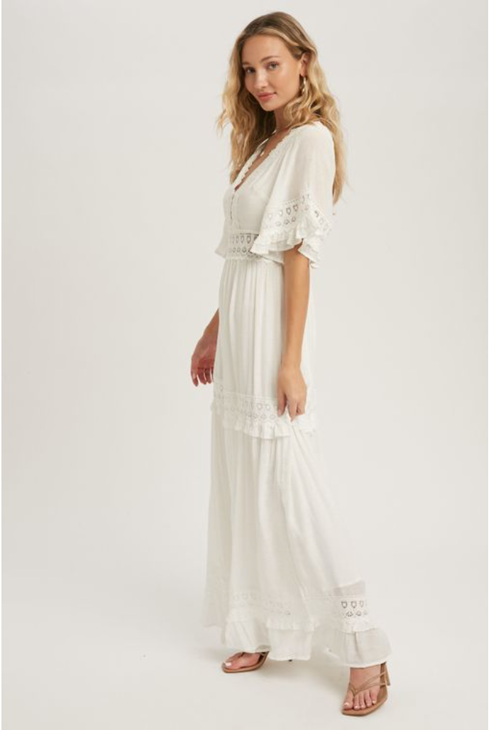 eunoia『Shirring maxi dress』 ホワイト eunoia『Shirring maxi dress eunoia『Shirring maxi dress』 ホワイト eunoia『Shirring maxi dress