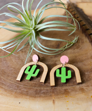 Cactus Rainbow Arch Earrings