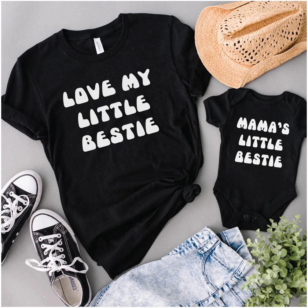 Little bestie mama tee and baby onesie set