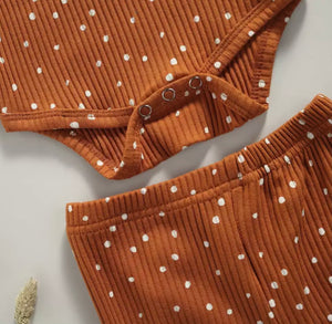 Ribbed Polka Dot Set